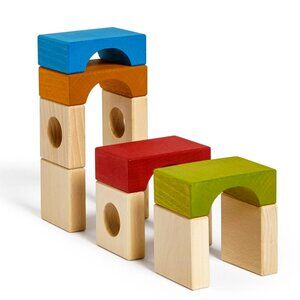 NWT Lubulona Wooden Toy Medium Tunnel Blocks Set - Fontana
